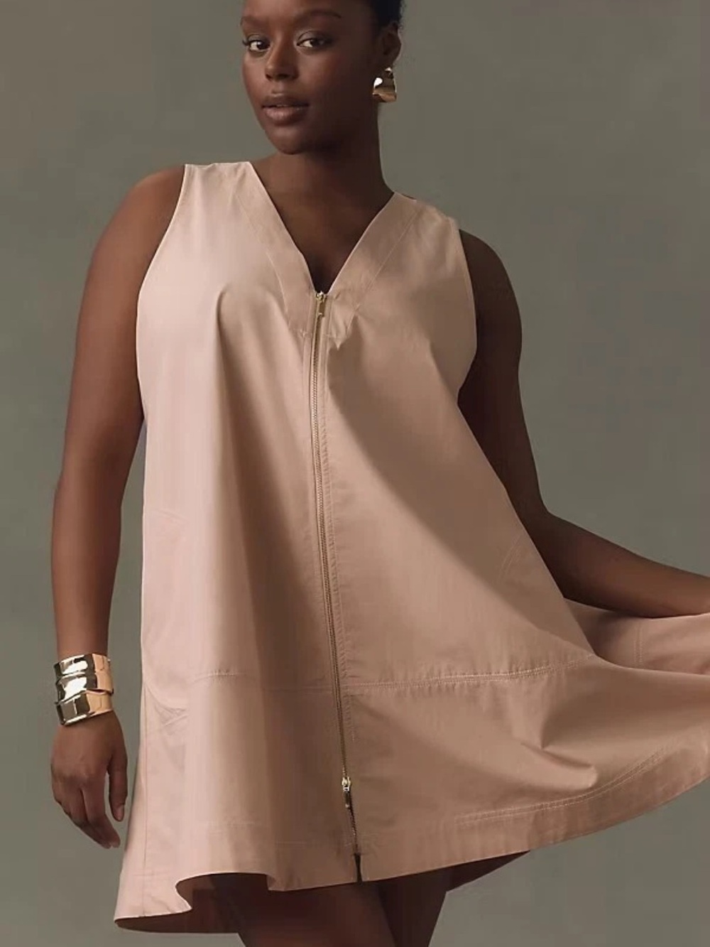 Anthropologie Maeve The A-Line Zipper Mini Dress